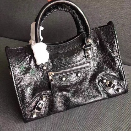 Borsa a mano Balenciaga The City Pelle di vitello 382568 nera