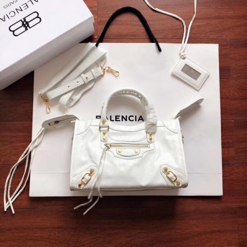 Borsa a mano Balenciaga The City Pelle di vitello 382568 bianca