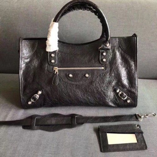 Borsa a mano Balenciaga The City Pelle di vitello 382569 nera
