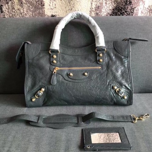 Balenciaga The City Borsa a mano Pelle di vitello 382569 grigio