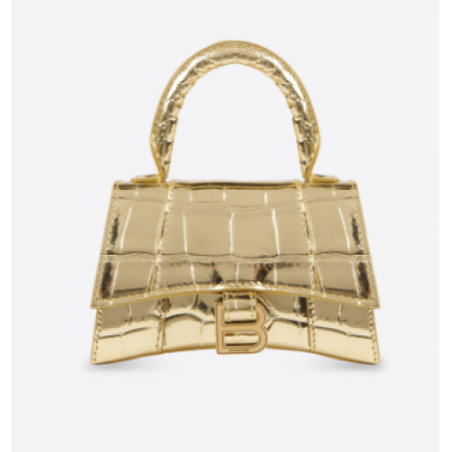 Balenciaga BORSA DA DONNA HOURGLASS MINI TOP HANDLE M8000 oro