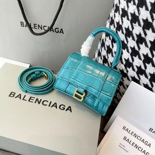 Balenciaga BORSA DA DONNA HOURGLASS MINI TOP HANDLE M8000 azzurro