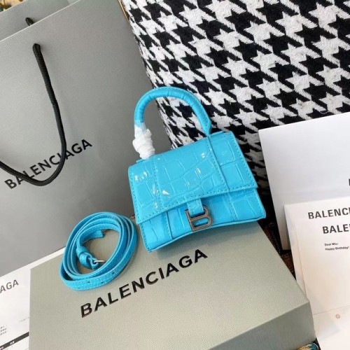 Balenciaga BORSA DA DONNA HOURGLASS MINI TOP HANDLE M8000 celeste