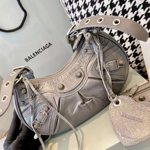 Balenciaga BORSA LE CAGOLE MEDIA DA DONNA A SPALLA GRIGIA 27541