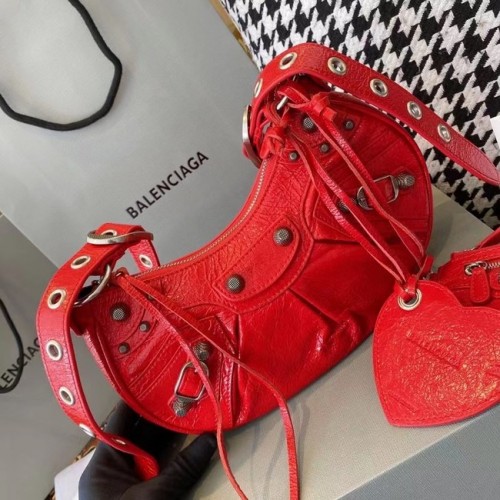 Balenciaga BORSA LE CAGOLE MEDIA DA DONNA A SPALLA ROSSA 27541