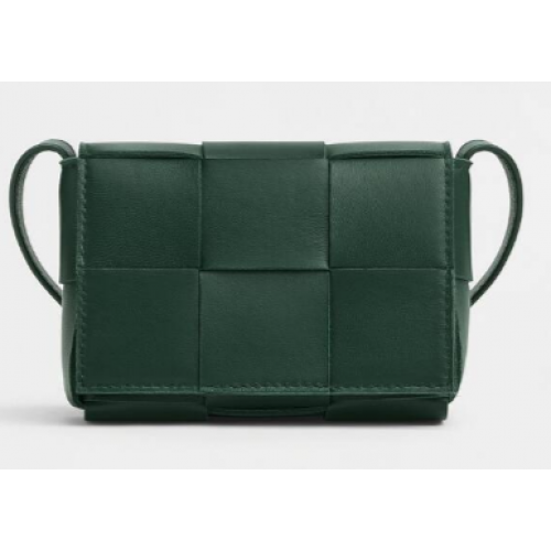 Bottega Veneta CASSETTE Mini intreccio leather cross-body bag 666688 RAINTREE