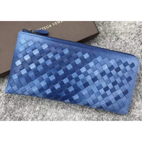 Bottega Veneta Pochette In Pelle Intrecciato BV144077 Blu