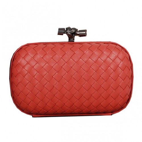 Pochette Bottega Veneta Intrecciato Montone Impero Ayers Knot 11308 Rosso Chiaro