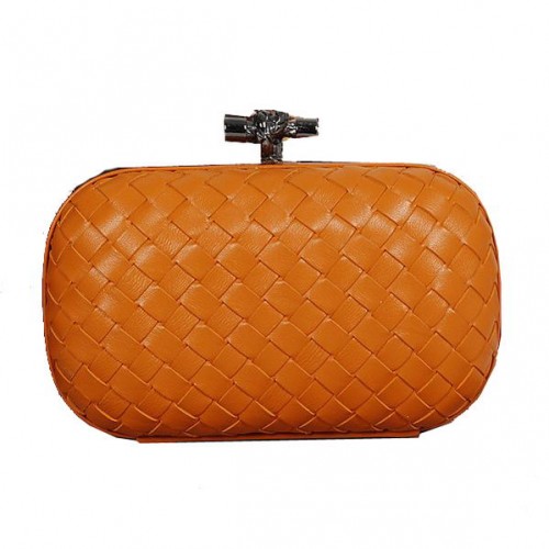 Pochette Bottega Veneta Intrecciato Montone Impero Ayers Knot 11308 Arancione