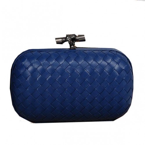 Bottega Veneta Intrecciato pelle di pecora Impero Ayers Knot Clutch 11308 RoyalBlue