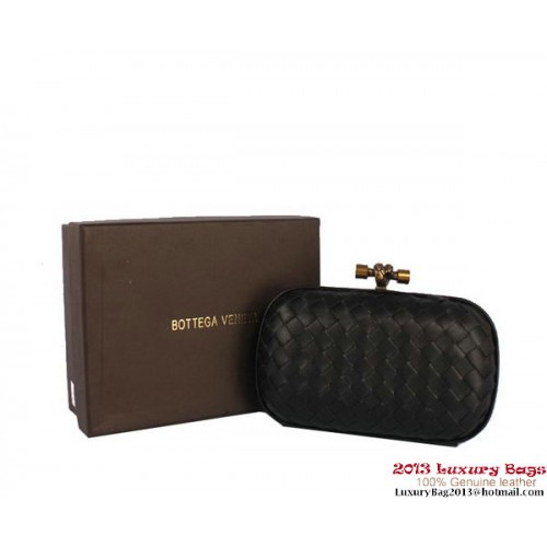Pochette Bottega Veneta Intrecciato Silk Stretch Knot BV8615 Nero