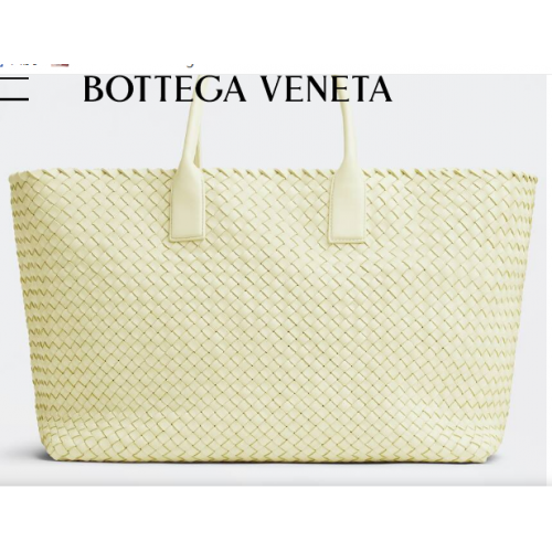 Bottega Veneta Borsa tote grande in pelle intreccio 608811 Zest washed