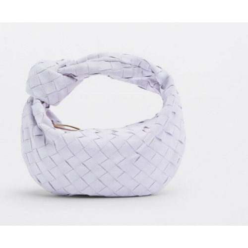 Bottega Veneta Mini borsa con manico superiore in pelle scamosciata intrecciata 651876V1 Mirth Washed