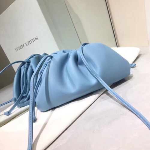 Bottega Veneta Borsa a Spalla morbida in nappa di agnello 98057 azzurro