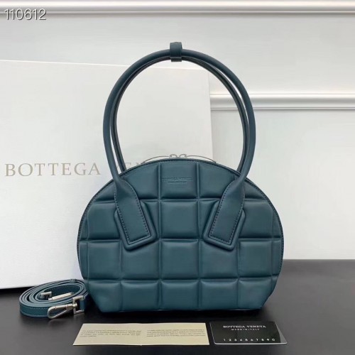 Borsa a conchiglia quadrata in pelle intrecciata originale Bottega Veneta BV67130 verde