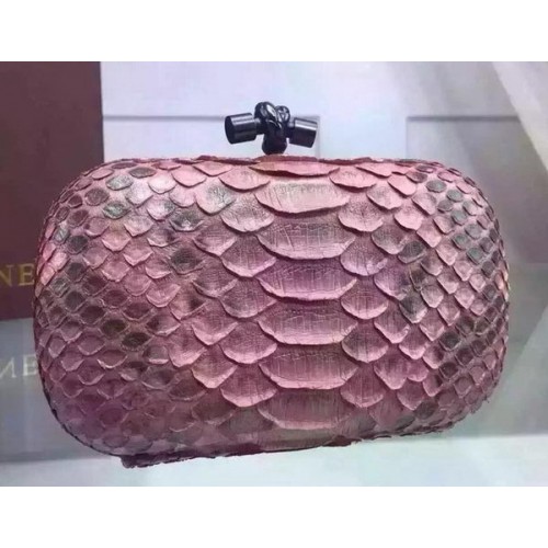Bottega Veneta Pochette Con Nodo In Pelle Di Serpente BV8653 Rosa