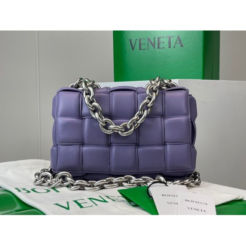 Bottega Veneta THE CHAIN CASSETTE Consegna rapida 631421 hardware viola Finitura argento