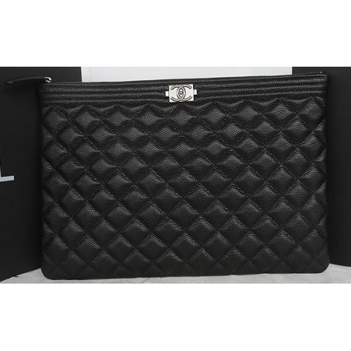 Pochette Boy Chanel Cannage modello A69254 nera
