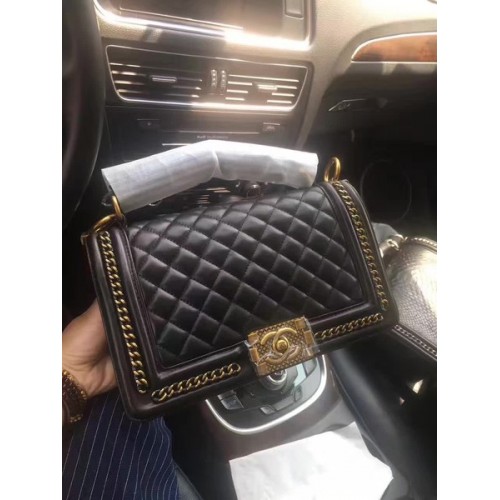 Boy Chanel Flap Bag Pelle di vitello originale A67086B nera