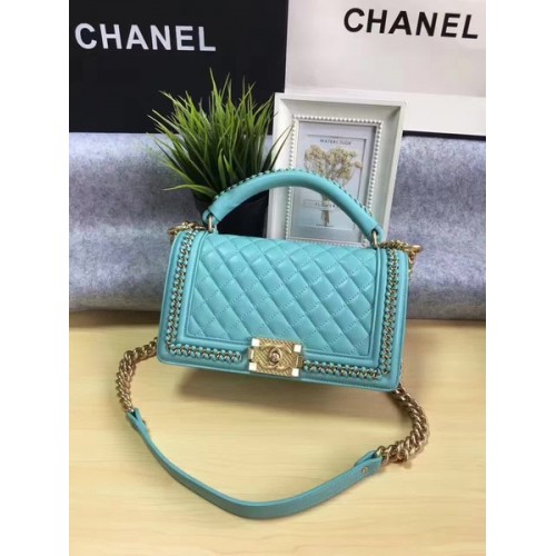 Boy Chanel Flap Bag Pelle di vitello originale A67086B Verde