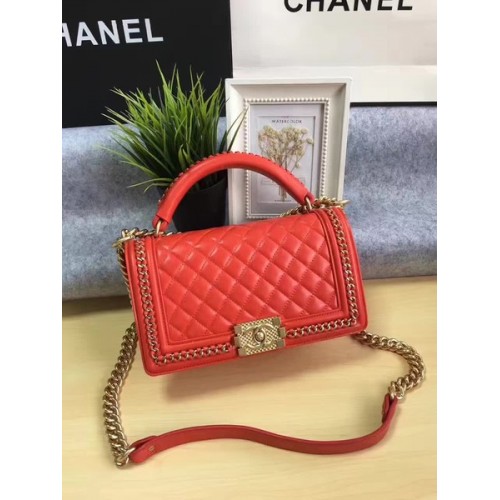 Boy Chanel Flap Bag Pelle di vitello originale A67086B Rosso
