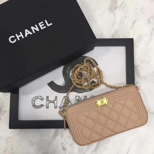 Boy Chanel Flap Bag Original Cannage Pattern CHA3369 Albicocca