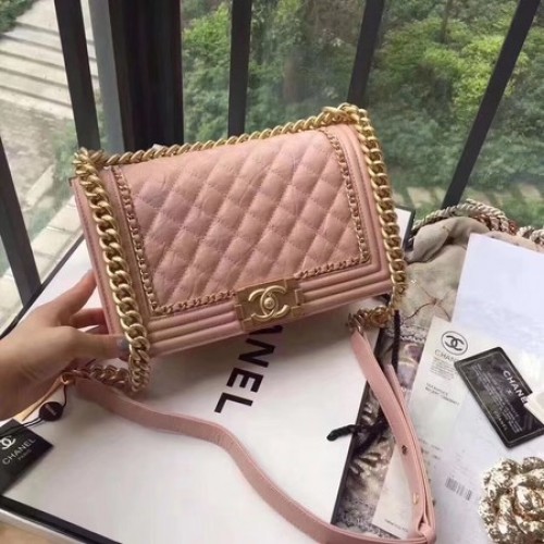 Boy Chanel Flap Bag Original Leather B67086 Rosa