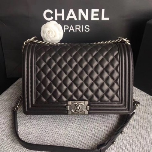 Boy Chanel Flap Borse in pelle di montone originale A67088 nero