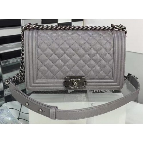 Boy Chanel Borsa a tracolla con patta Modello Cannage A67086 Grigio