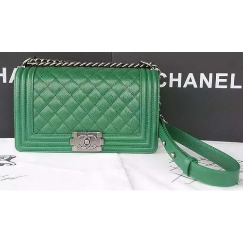 Boy Chanel Flap Shoulder Bag Caviar Leather A67086 Verde