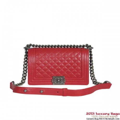 Boy Chanel Flap Shoulder Bag Classic Cannage Patterns A30172 Rosso