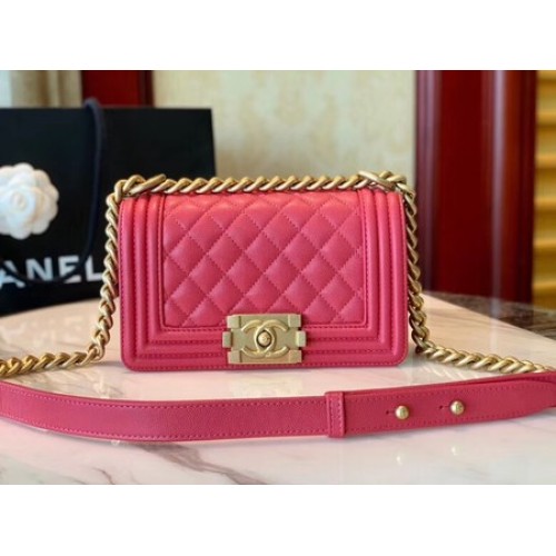 Boy Chanel Borsa a tracolla con patta in pelle A67085 rosa