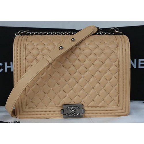 Boy Chanel Borsa a tracolla con patta Pelle di montone originale A67087 Albicocca