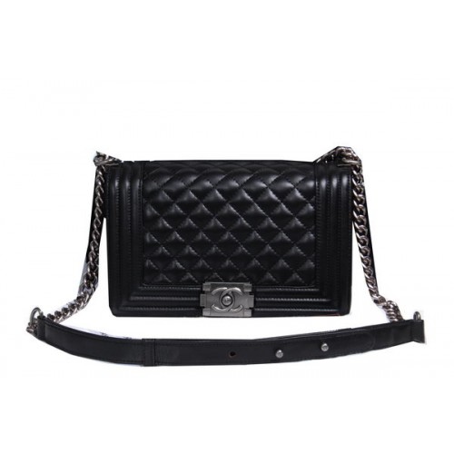 Boy Chanel Borsa a tracolla con patta in pelle di montone CHA2068 nera