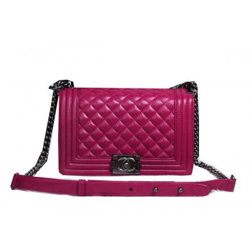 Boy Chanel Borsa a tracolla con patta in pelle di montone CHA2068 Rosy