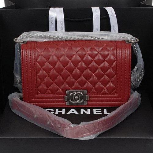 Boy Chanel Borsa a tracolla con patta in pelle di montone A58500 marrone