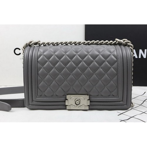 Boy Chanel Flap Shoulder Bags Original Lambskin A67025 Grigio