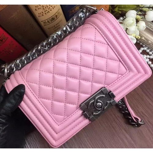 Boy Chanel Borse a spalla con patta Pelle di montone A67085 Rosa
