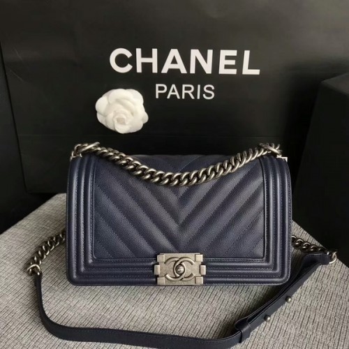 Ragazzo Chanel Original Chevron Pelle 67086 Blu
