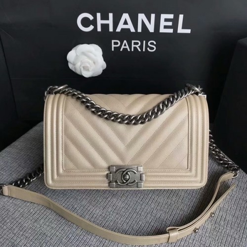 Ragazzo Chanel Original Chevron Leather 67086 Cammello
