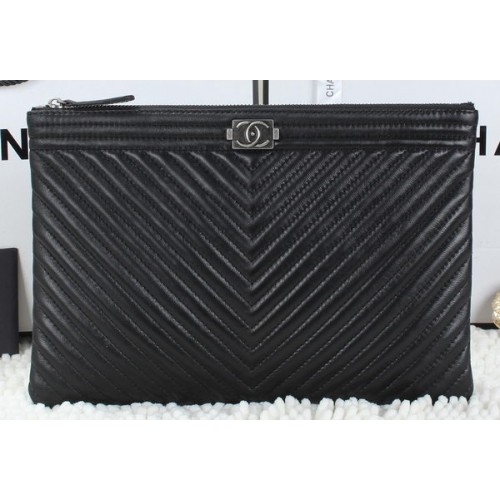 Boy Chanel Pochette in pelle di montone A6953 nera