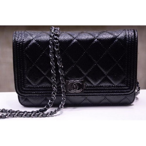 Boy Chanel mini borse con patta Bright Cannage Pattern A33815 nero