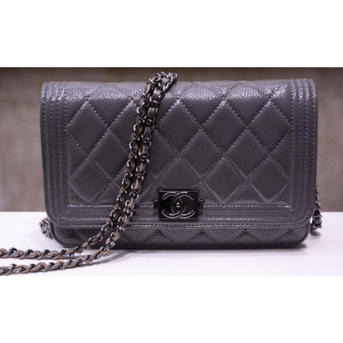 Boy Chanel mini Flap Bags Bright Cannage Pattern A33815 Grey