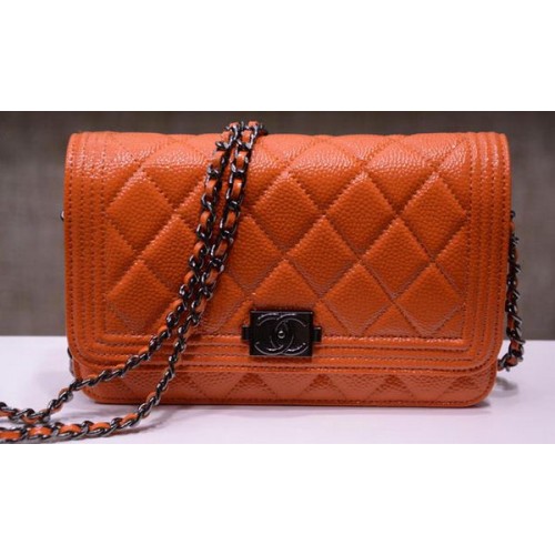 Boy Chanel mini Flap Bags Bright Cannage Pattern A33815 Arancione