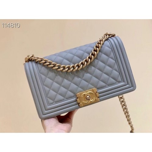 Borsa ragazzo chanel A67086 grigio chiaro