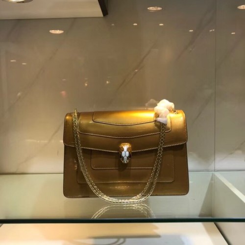 Borsa a spalla Bulgari in pelle metallizzata 15004 oro