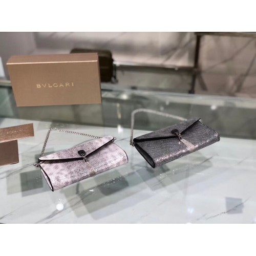 Borsa a spalla Bulgari in pelle metallizzata 39175