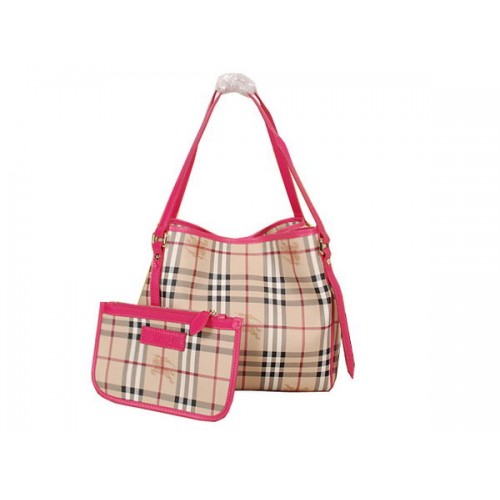 BurBerry B8883 Borsa Tote Piccola Haymarket Check Rosa