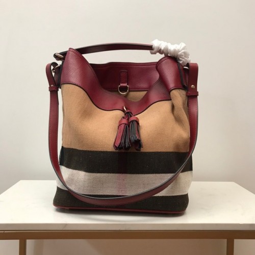 BurBerry Borsa a tracolla in pelle 3982 Borgogna