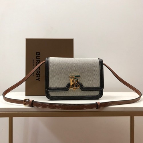 BurBerry Borsa a Spalla in Pelle 80146 nera&marrone